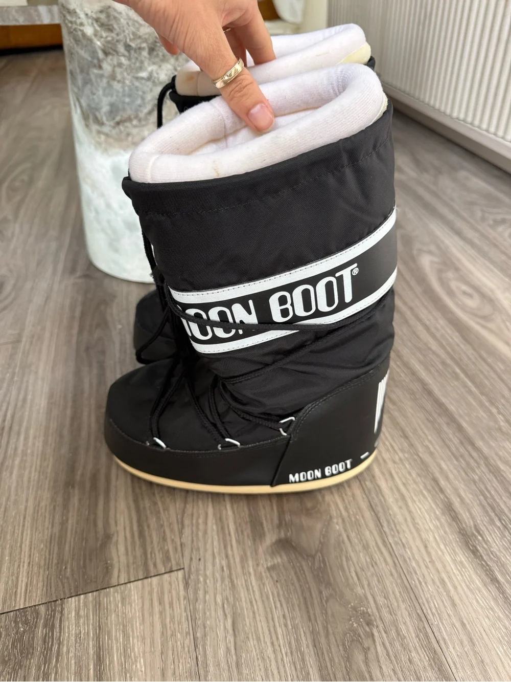 Moon Boot Icon Black Nylon Snow Boots Winter Après Ski EU 31/34 US 12.5C–3.5Y